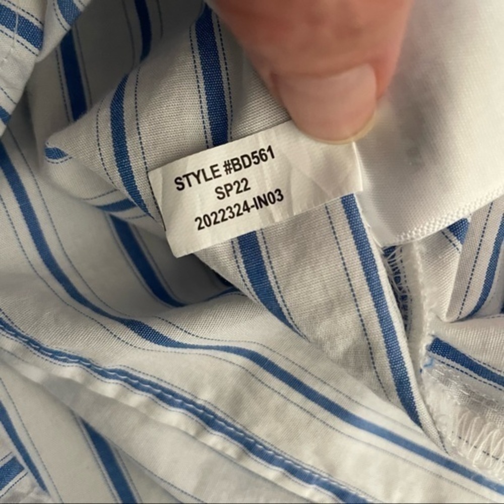 J.‎ Crew Factory blue striped button down top size M - Picture 7 of 7